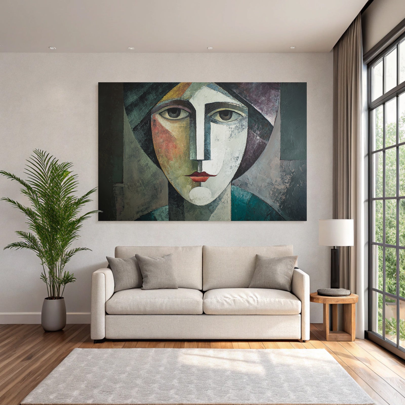 ArtDeco Abstraktes Gesicht Im Kubismusstil