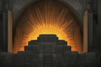 ArtDeco Dramatisches Stufenmonument Mit Strahlen | Art Deco | Stilrichtungen
