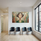 ArtDeco Frau Mit Geometrischem Hintergrund In Urbanem Kunststil