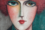 ArtDeco Gemaltes Porträt Einer Stilisierten Fraünfigur | Art Deco | Stilrichtungen