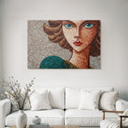 ArtDeco Stilisierte Fraünporträt Mosaikkunst