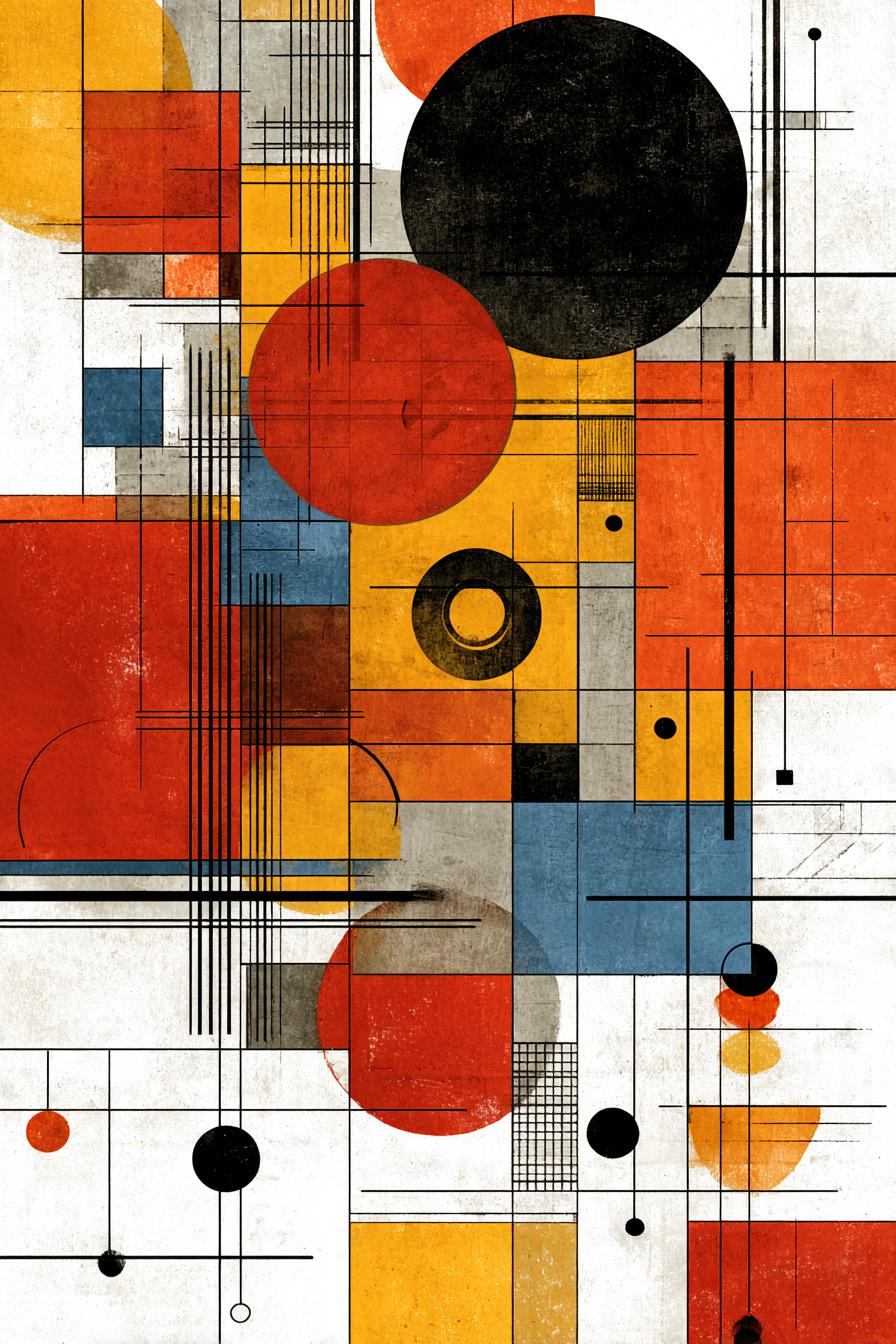 Abstrakte Digitale Kunst Geometrische Formen Minimalismus | Bauhaus | Stilrichtungen