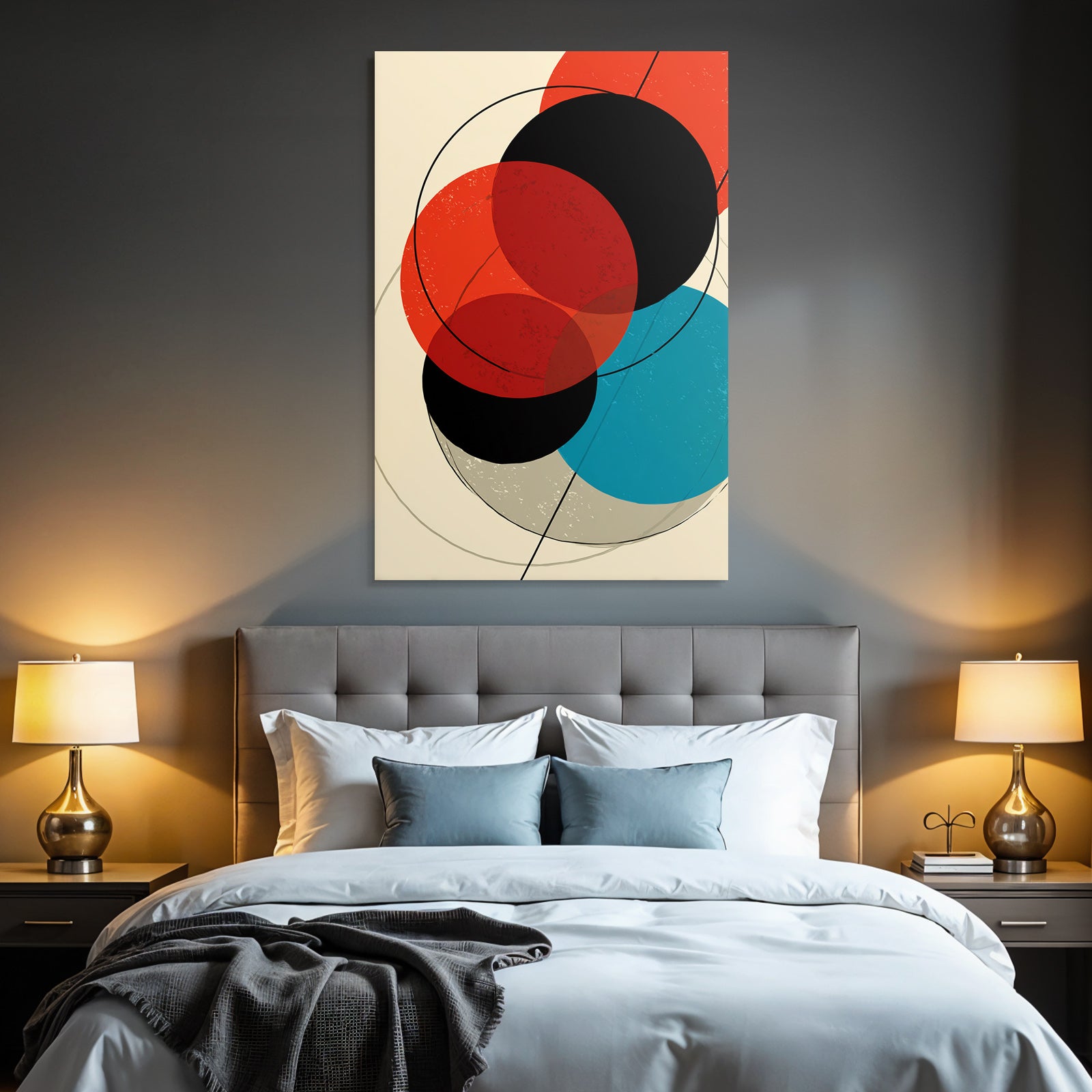 Abstrakte Farbkreise Rot Schwarz Und Blau