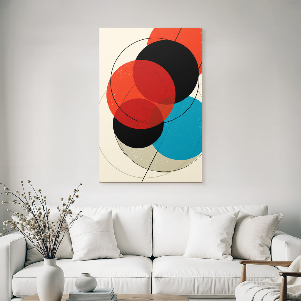 Abstrakte Farbkreise Rot Schwarz Und Blau