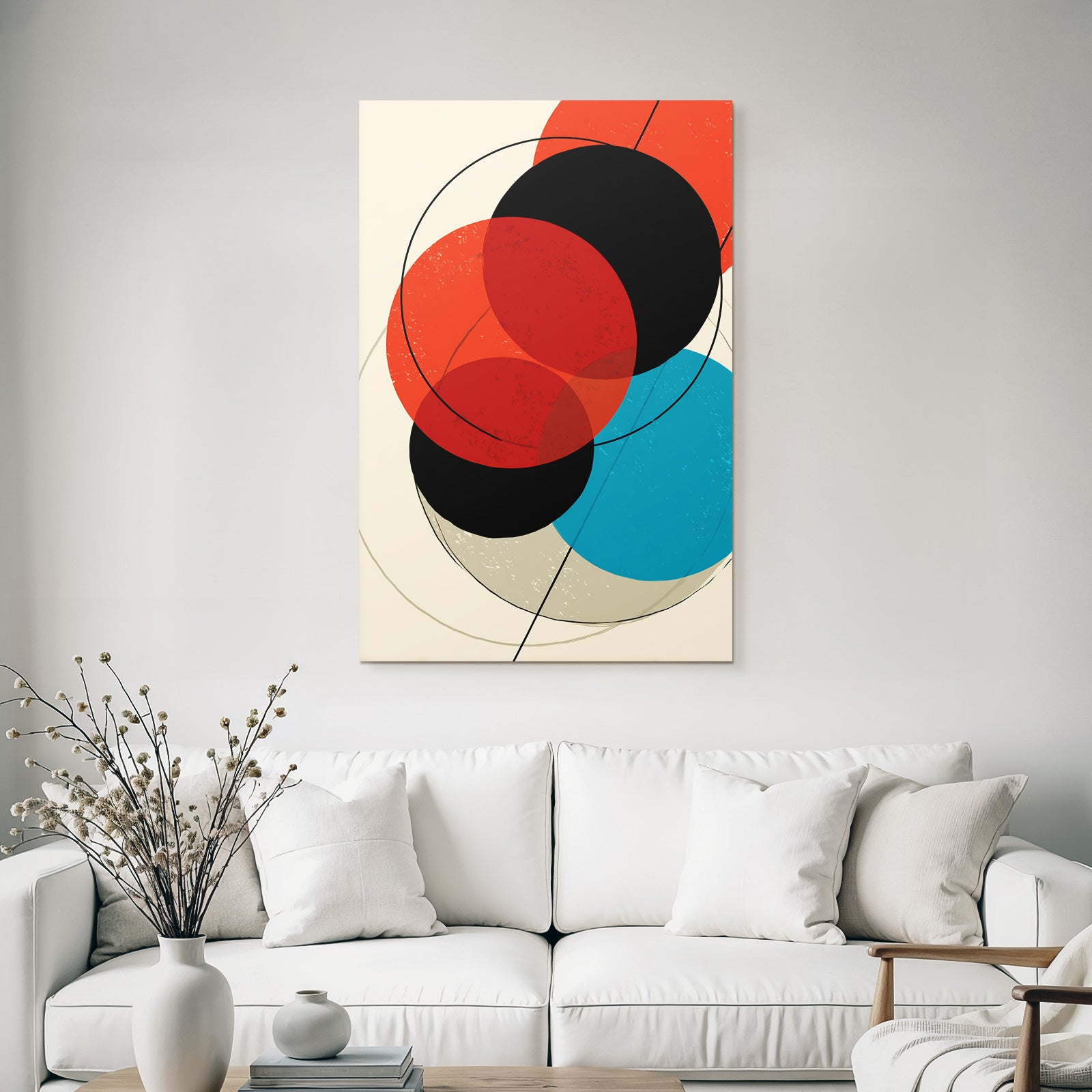 Abstrakte Farbkreise Rot Schwarz Und Blau