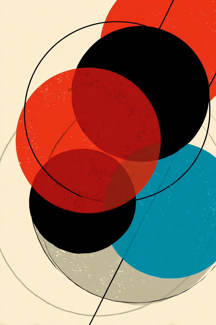 Abstrakte Farbkreise Rot Schwarz Und Blau | Bauhaus | Stilrichtungen
