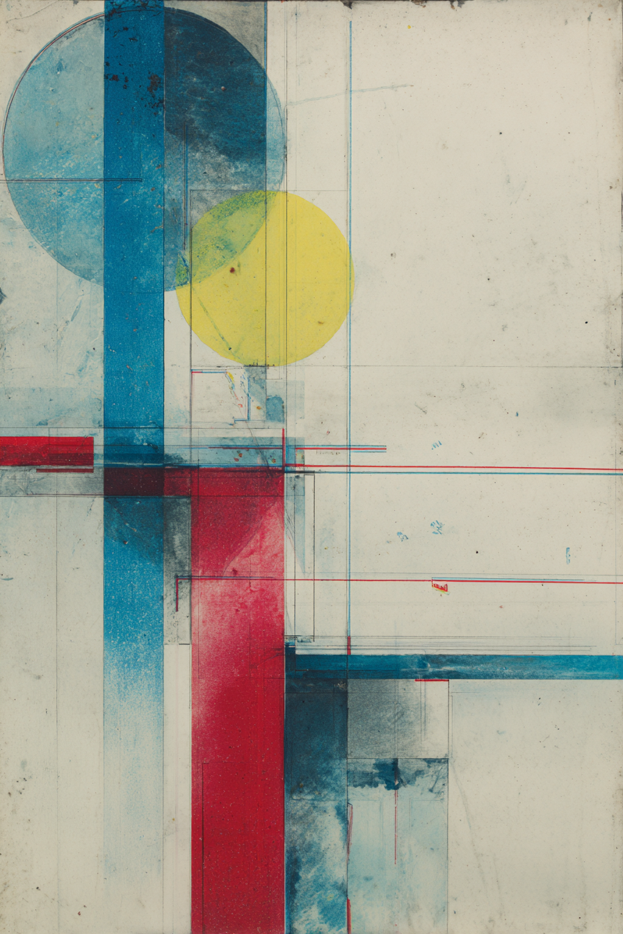Abstrakte Geometrische Komposition Mit Blaün Roten Und Gelben Formen | Bauhaus | Stilrichtungen