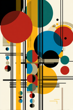 Abstrakte Geometrische Komposition Mit Bunten Kreisen Und Linien | Bauhaus | Stilrichtungen