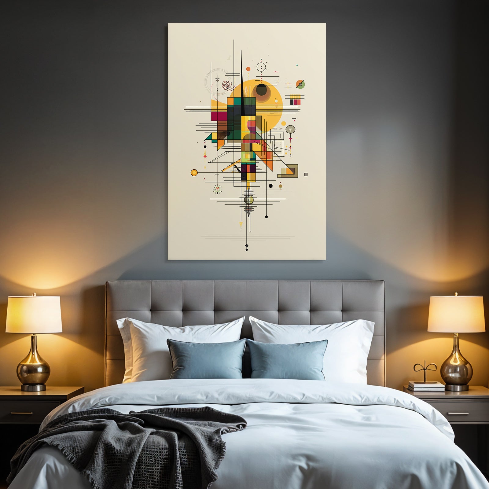Abstrakte Geometrische Komposition Mit Vibranten Farben