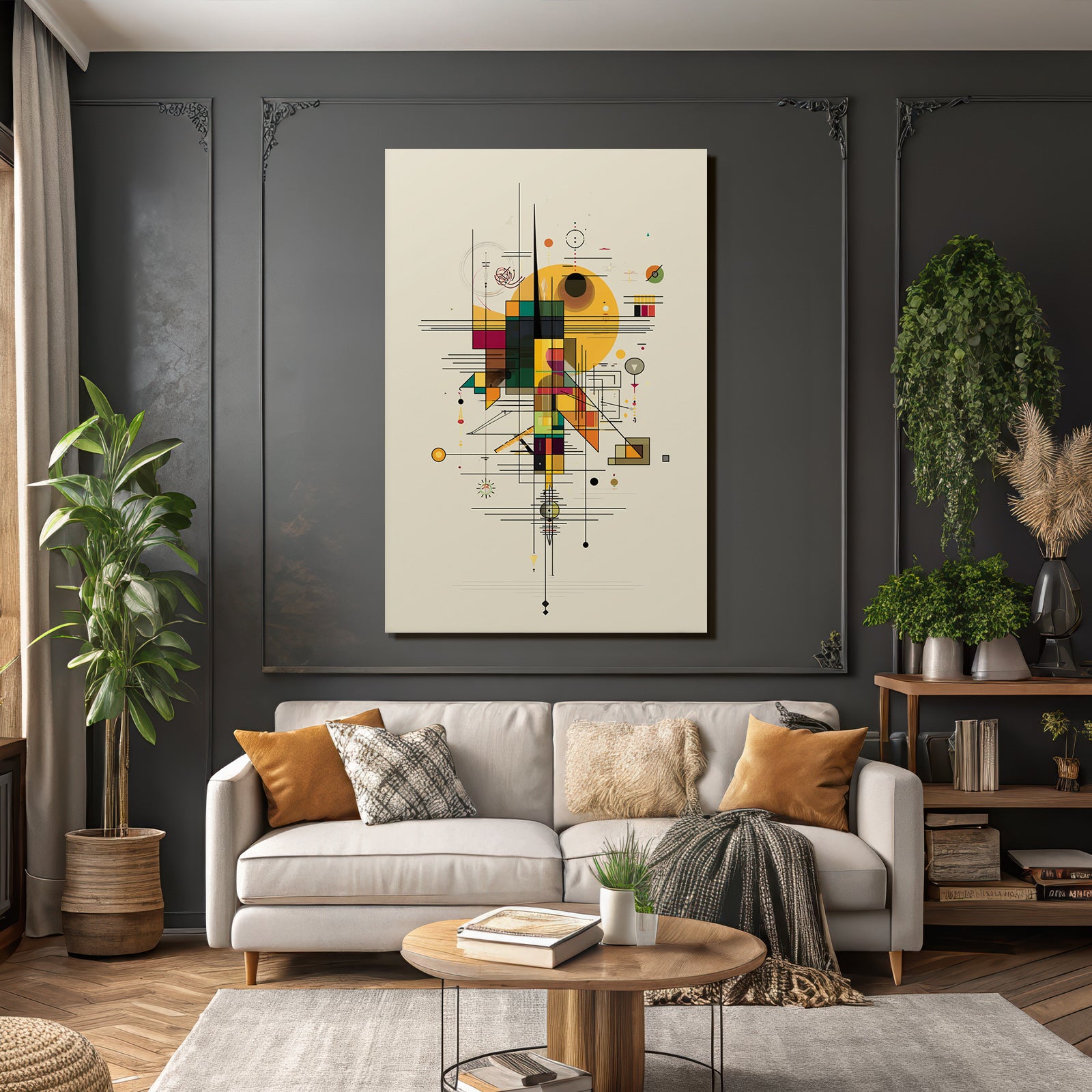 Abstrakte Geometrische Komposition Mit Vibranten Farben