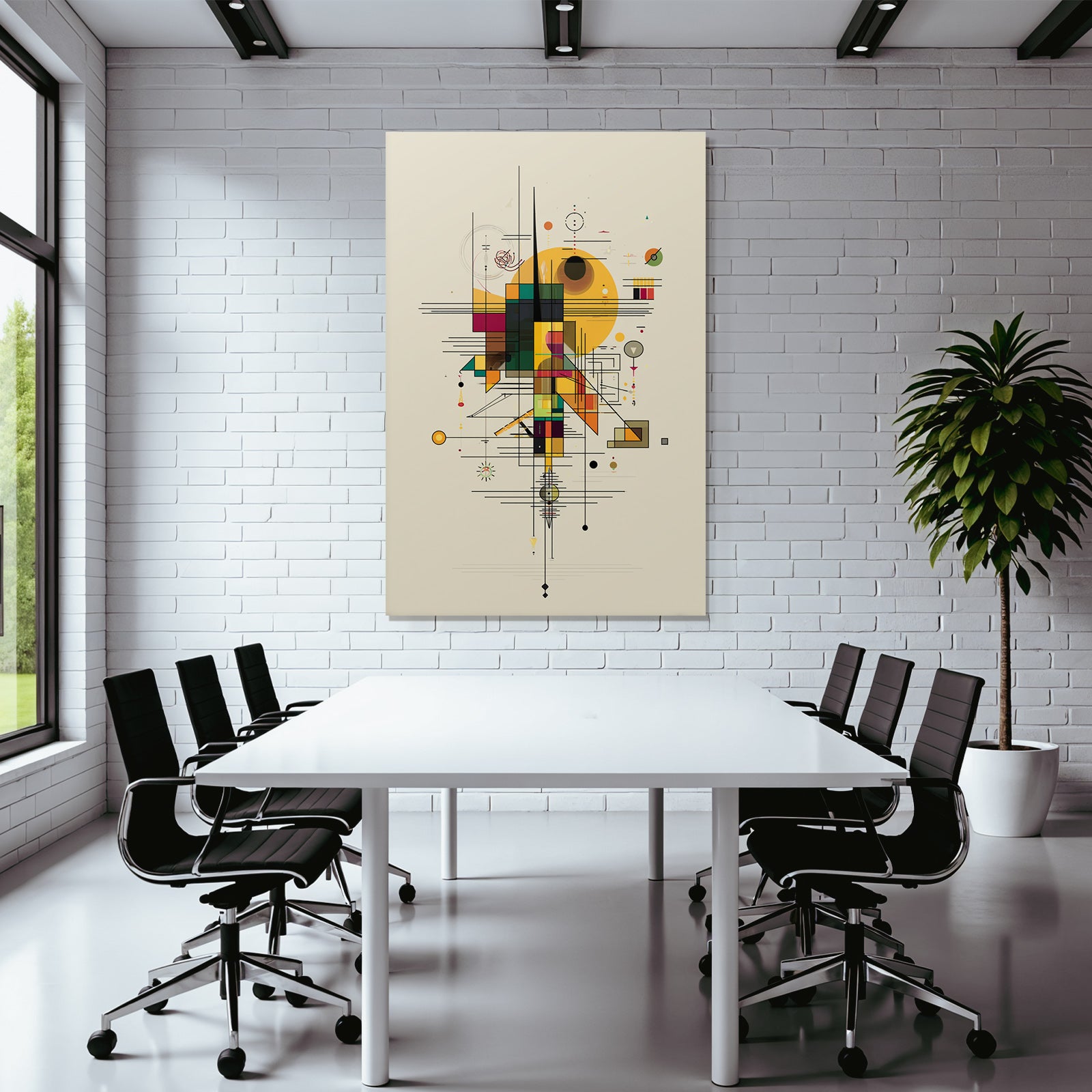 Abstrakte Geometrische Komposition Mit Vibranten Farben