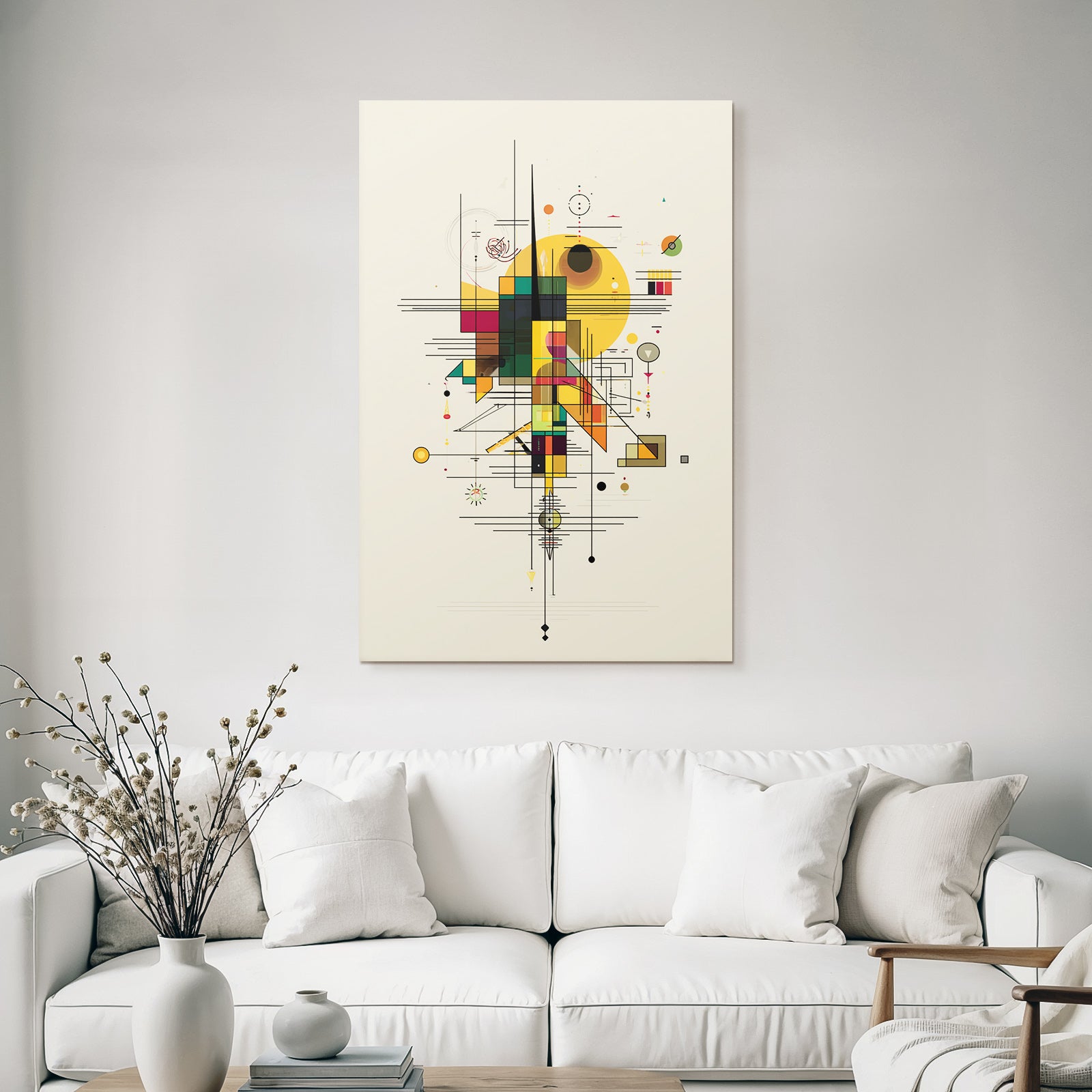 Abstrakte Geometrische Komposition Mit Vibranten Farben