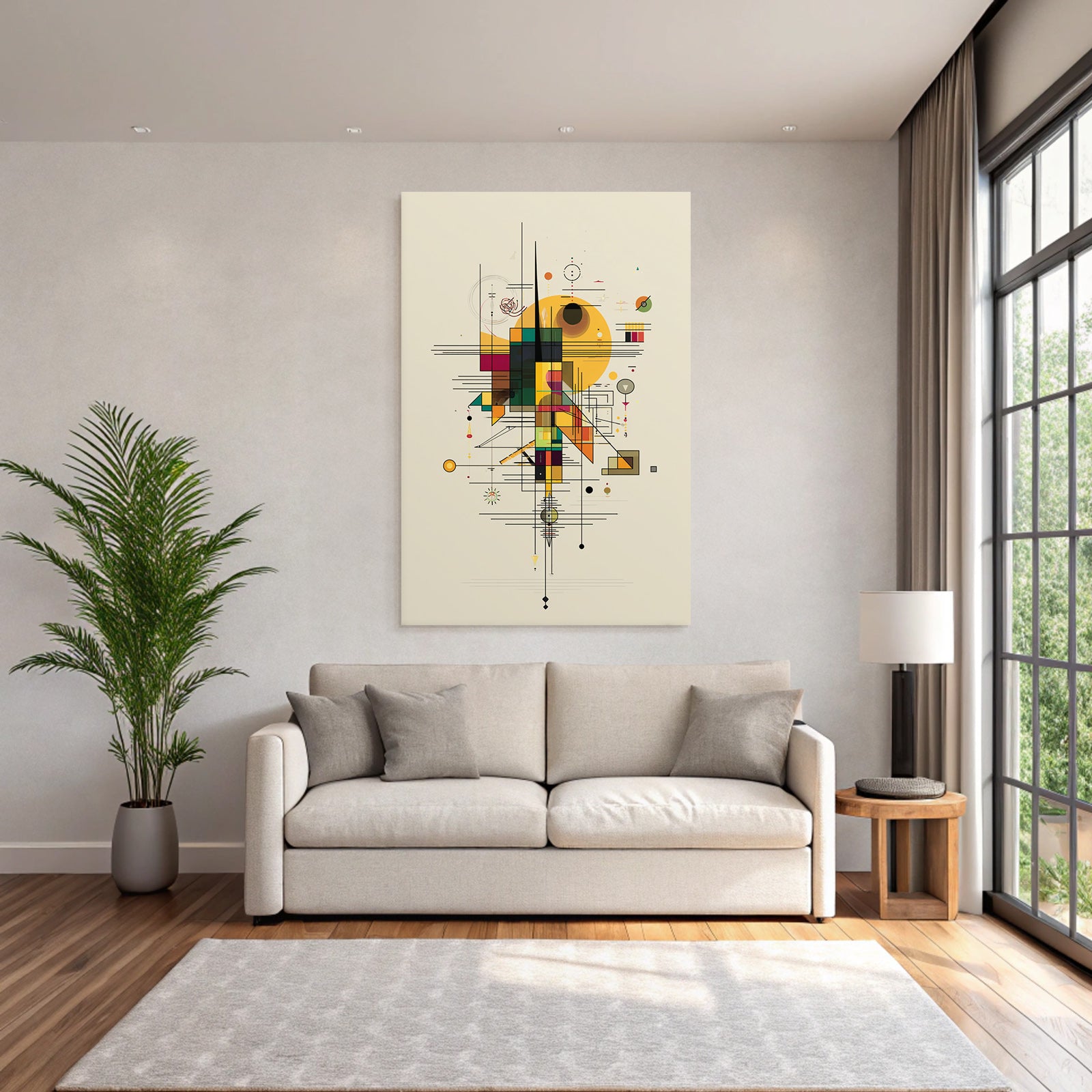 Abstrakte Geometrische Komposition Mit Vibranten Farben