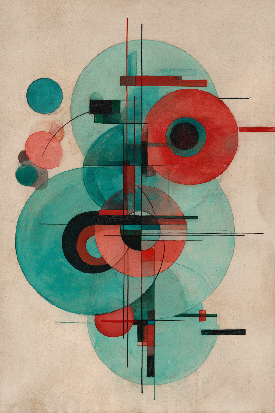 Abstrakte Geometrische Kunst Mit Kreisen Und Linien | Bauhaus | Stilrichtungen
