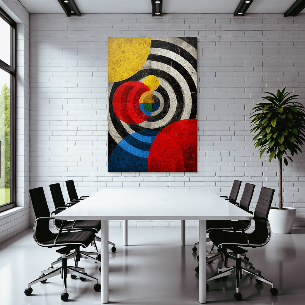 Abstrakte Kreise Und Bunte Geometrie Mit Texturiertem Hintergrund