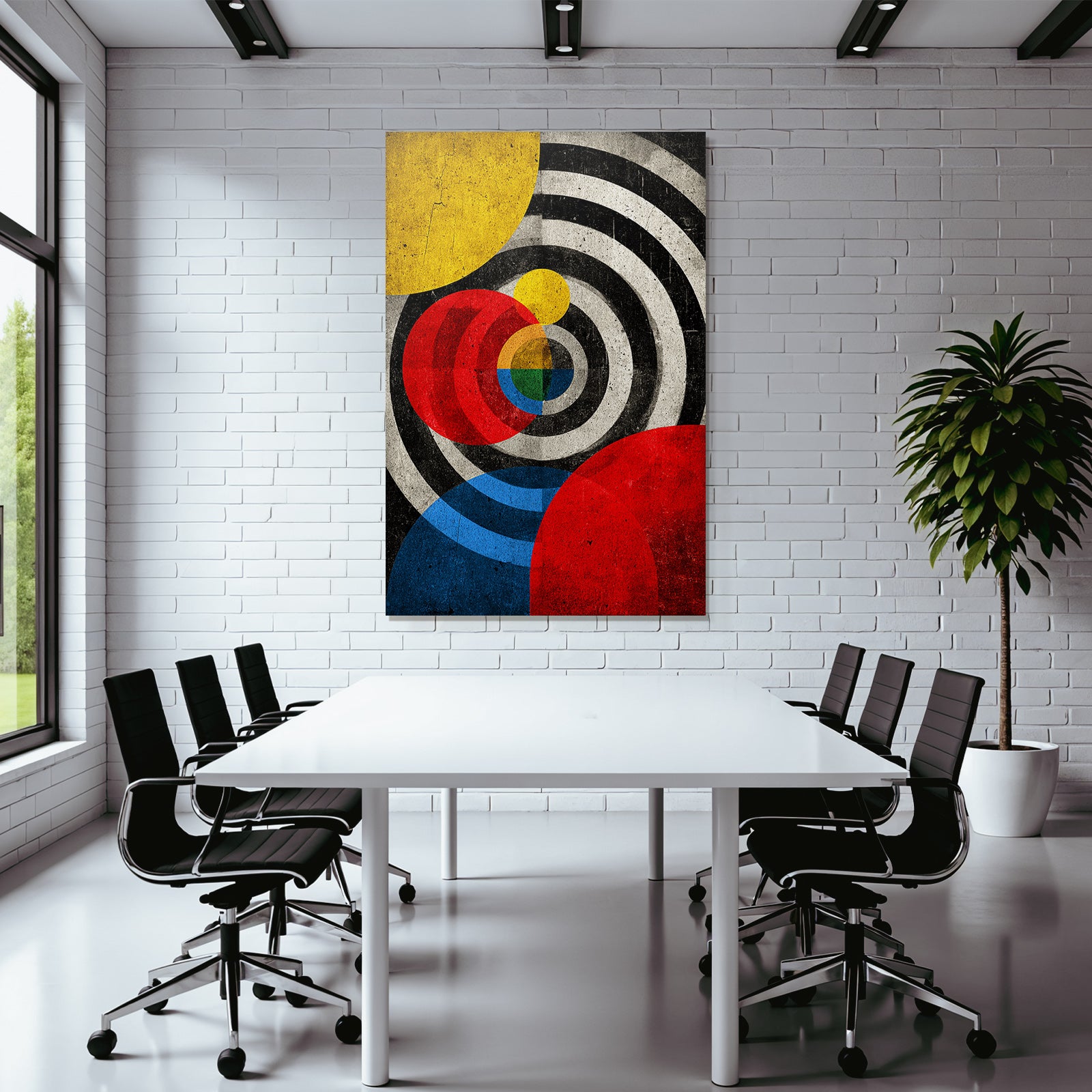 Abstrakte Kreise Und Bunte Geometrie Mit Texturiertem Hintergrund