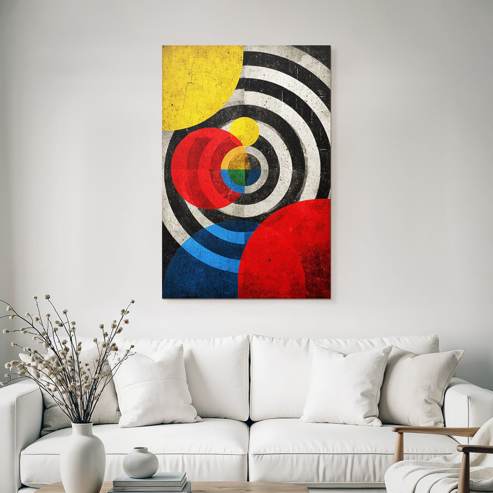 Abstrakte Kreise Und Bunte Geometrie Mit Texturiertem Hintergrund