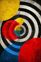 Abstrakte Kreise Und Bunte Geometrie Mit Texturiertem Hintergrund | Bauhaus | Stilrichtungen