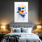 Abstrakte Kunst Mit Geometrischen Formen Und Leuchtenden Farbspritzern
