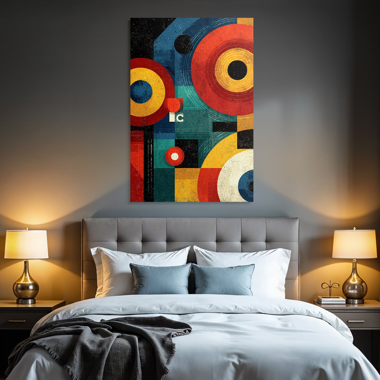 Retro Abstrakte Geometrische Kunst Mit Kreisen Vierecken Und Schichten