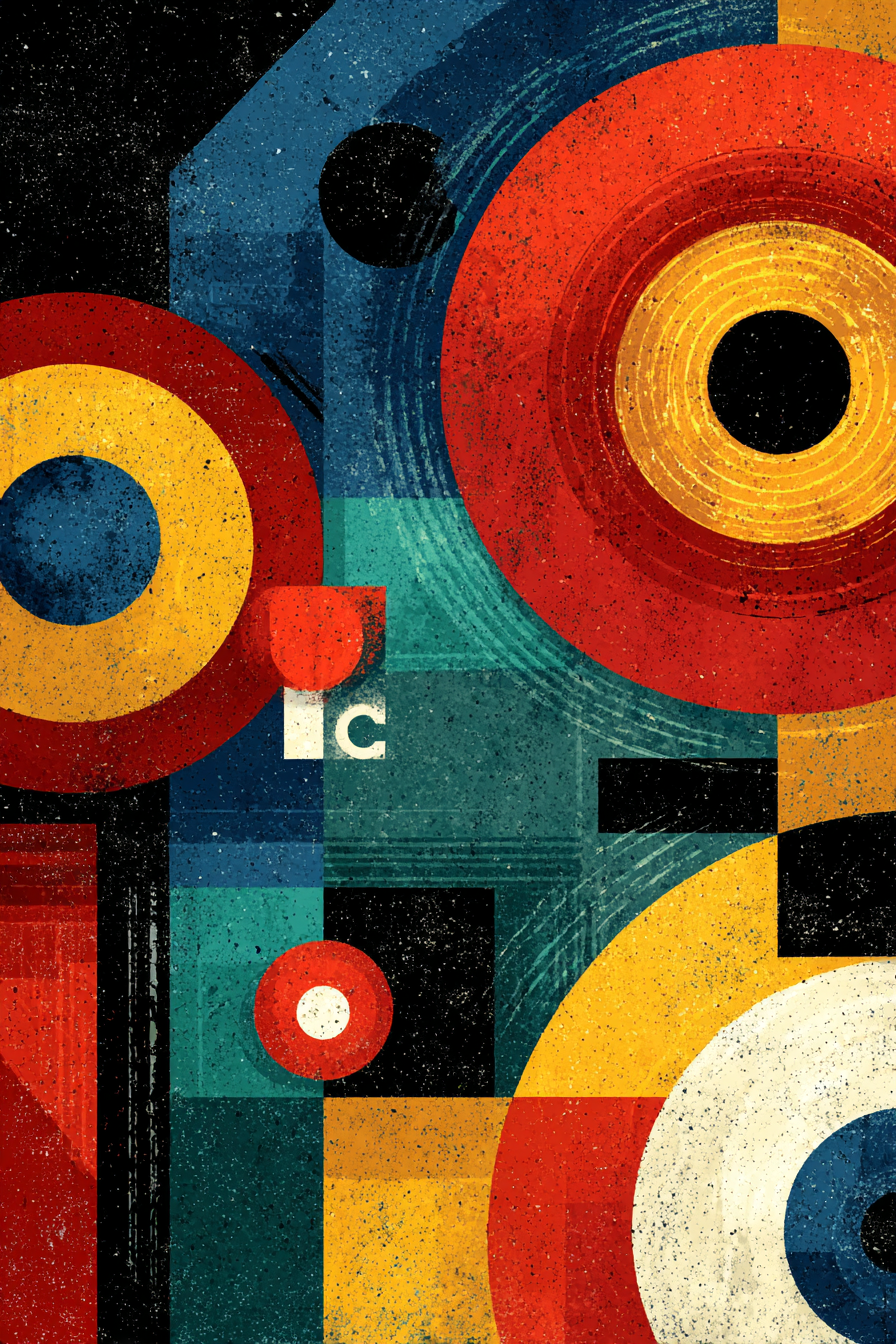 Retro Abstrakte Geometrische Kunst Mit Kreisen Vierecken Und Schichten | Bauhaus | Stilrichtungen