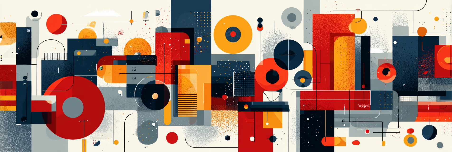 Abstrakte Digitale Bunte Geometrische Formen | Bauhaus | Stilrichtungen