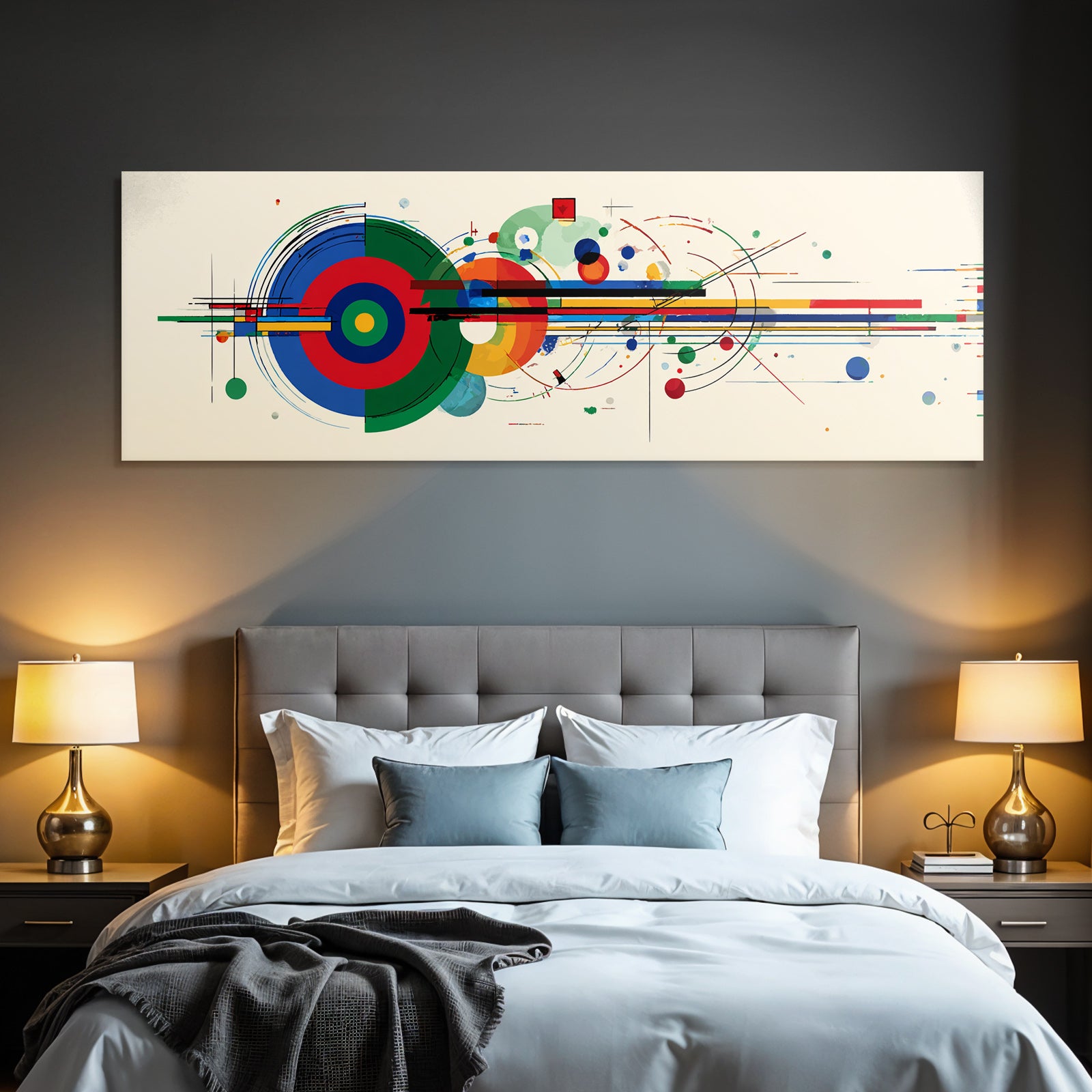 Abstrakte Digitale Kunst Bunte Geometrische Formen Dynamische Linien