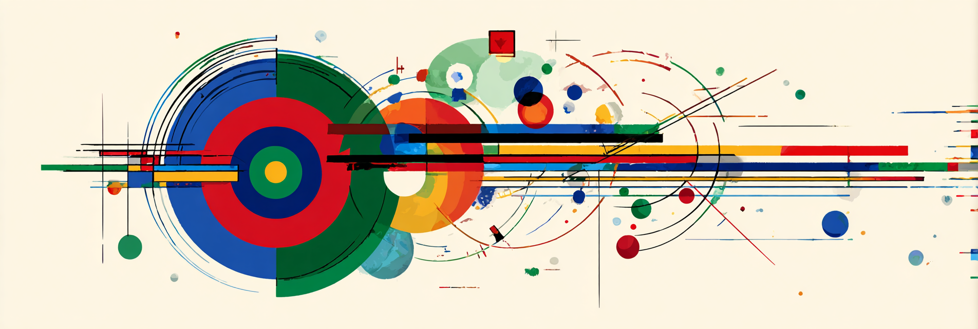 Abstrakte Digitale Kunst Bunte Geometrische Formen Dynamische Linien | Bauhaus | Stilrichtungen