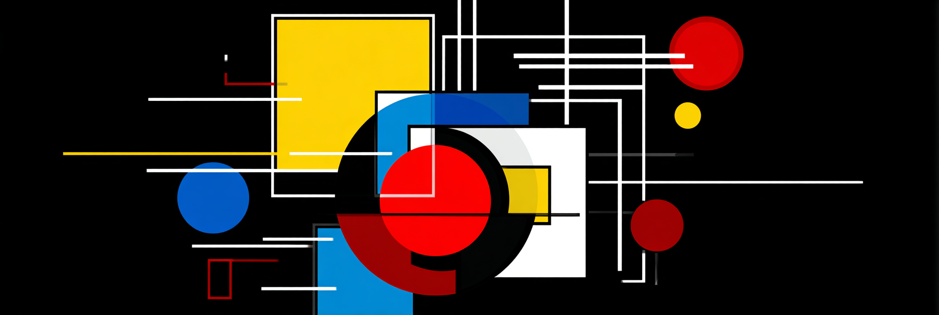 Abstrakte Geometrische Formen Auf Schwarzem Hintergrund | Bauhaus | Stilrichtungen