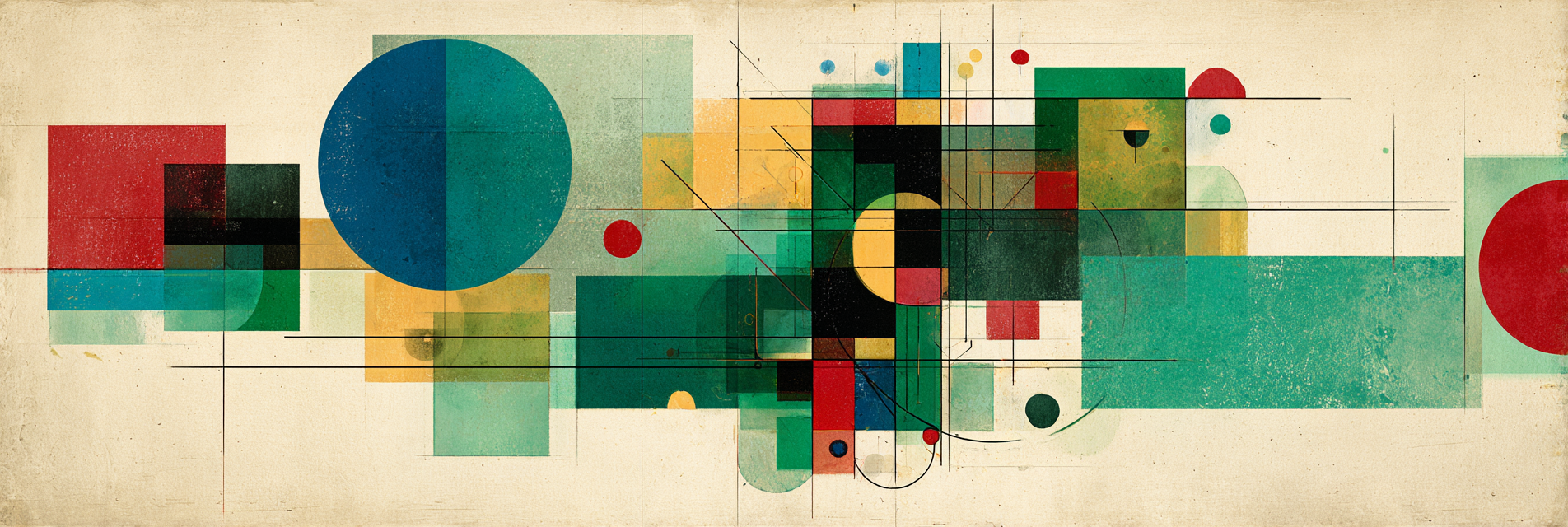 Abstrakte Geometrische Komposition Mit Kreisen Vierecken | Bauhaus | Stilrichtungen