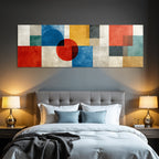 Abstrakte Komposition Mit Geometrischen Formen Und Bunten Farben