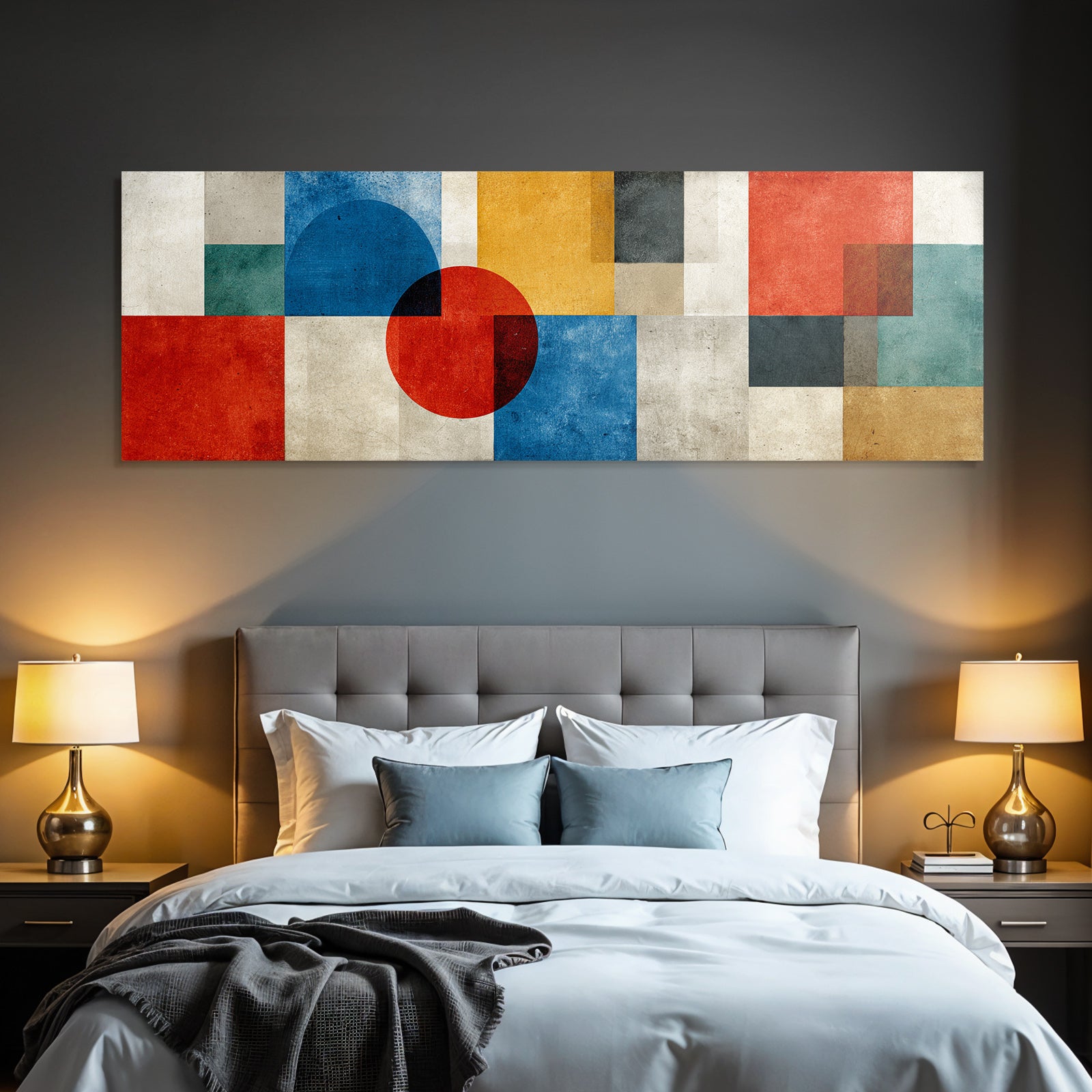 Abstrakte Komposition Mit Geometrischen Formen Und Bunten Farben
