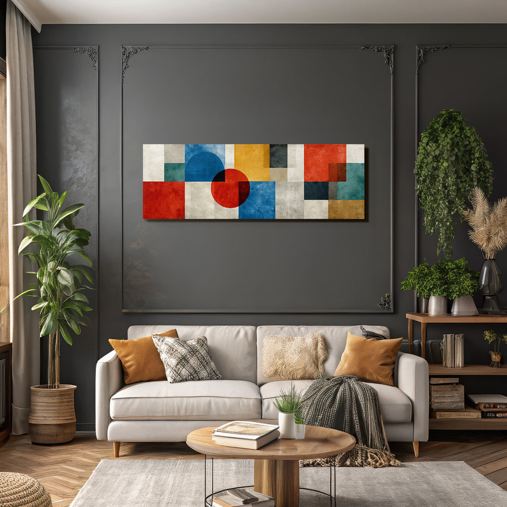 Abstrakte Komposition Mit Geometrischen Formen Und Bunten Farben