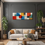 Abstrakte Komposition Mit Geometrischen Formen Und Bunten Farben