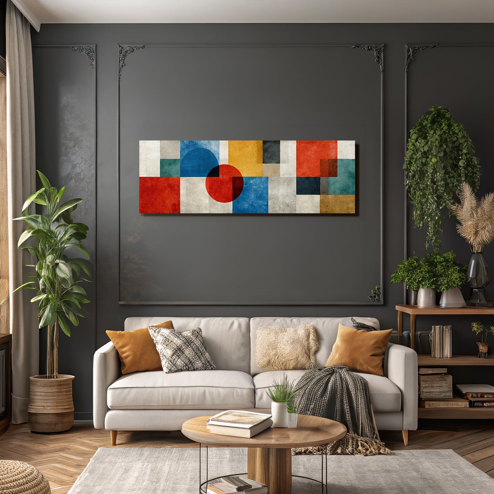 Abstrakte Komposition Mit Geometrischen Formen Und Bunten Farben