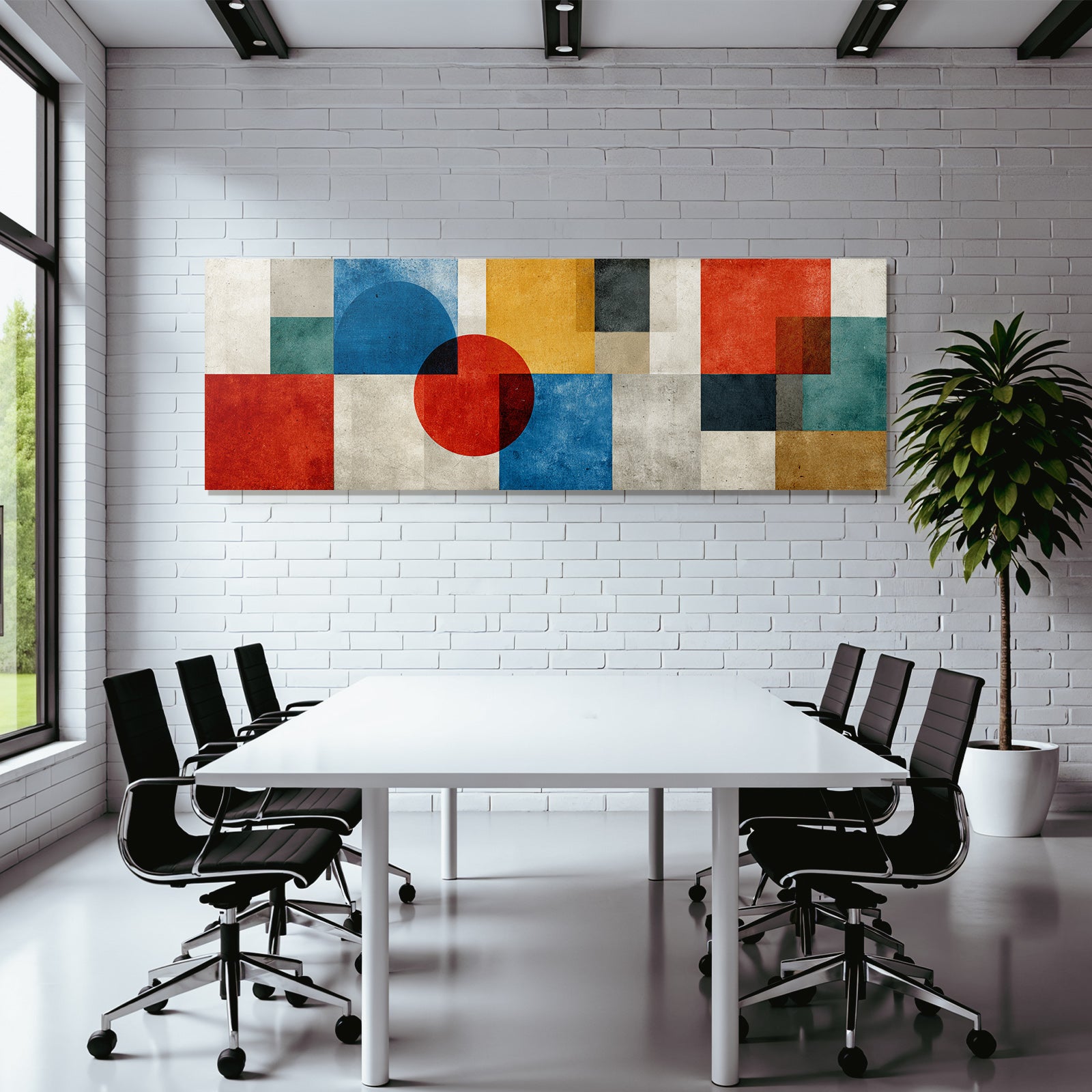 Abstrakte Komposition Mit Geometrischen Formen Und Bunten Farben