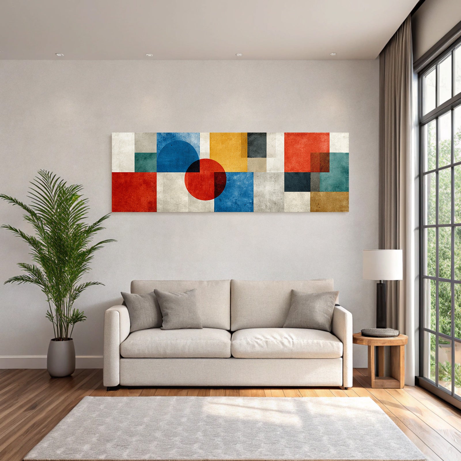 Abstrakte Komposition Mit Geometrischen Formen Und Bunten Farben