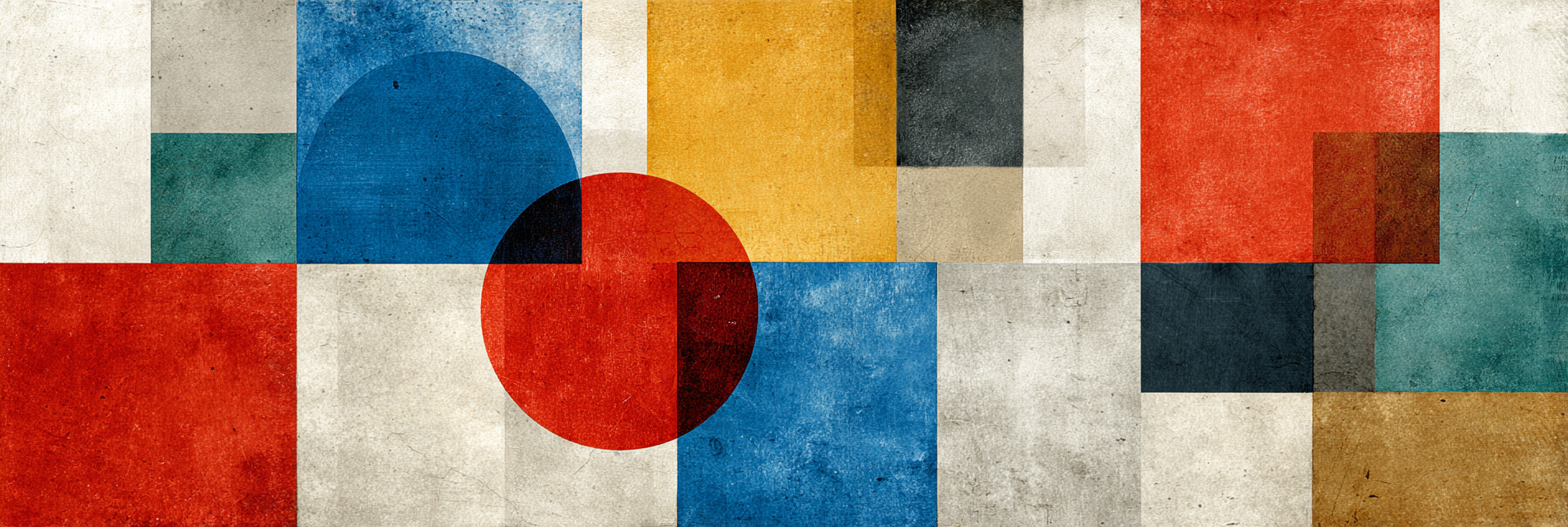 Abstrakte Komposition Mit Geometrischen Formen Und Bunten Farben | Bauhaus | Stilrichtungen