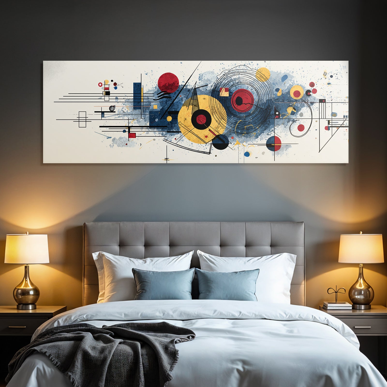 Abstrakte Kunst Mit Geometrischen Formen Und Farbklecksen