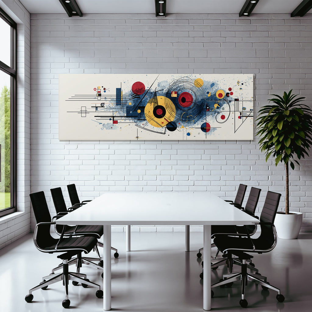 Abstrakte Kunst Mit Geometrischen Formen Und Farbklecksen