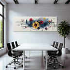 Abstrakte Kunst Mit Geometrischen Formen Und Farbklecksen