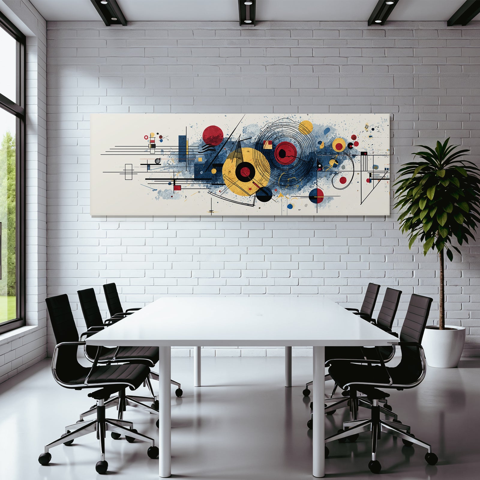 Abstrakte Kunst Mit Geometrischen Formen Und Farbklecksen