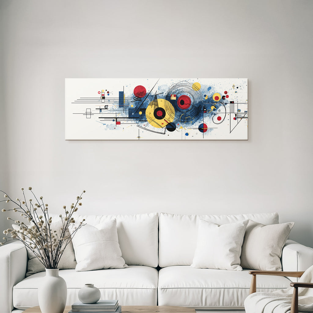 Abstrakte Kunst Mit Geometrischen Formen Und Farbklecksen