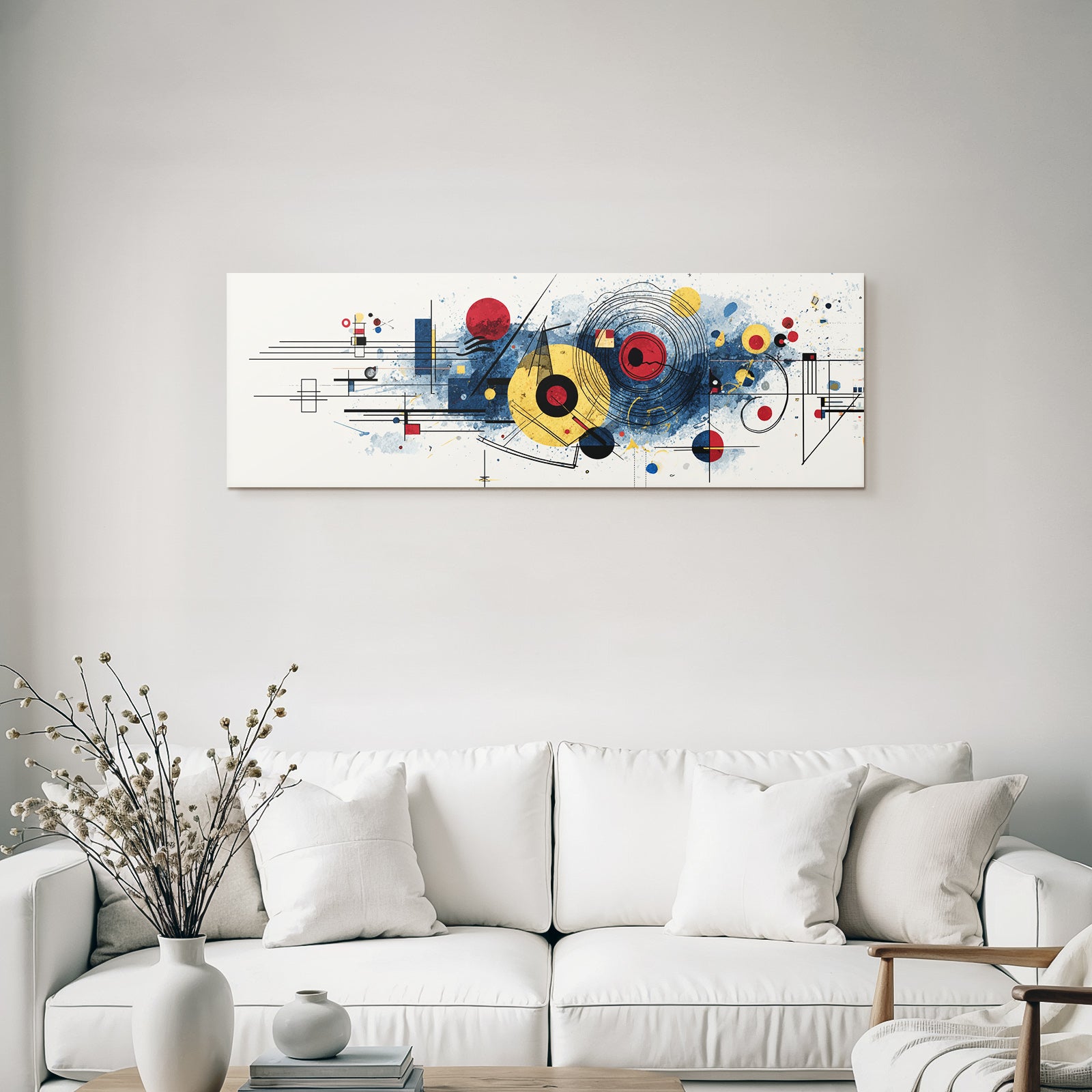 Abstrakte Kunst Mit Geometrischen Formen Und Farbklecksen