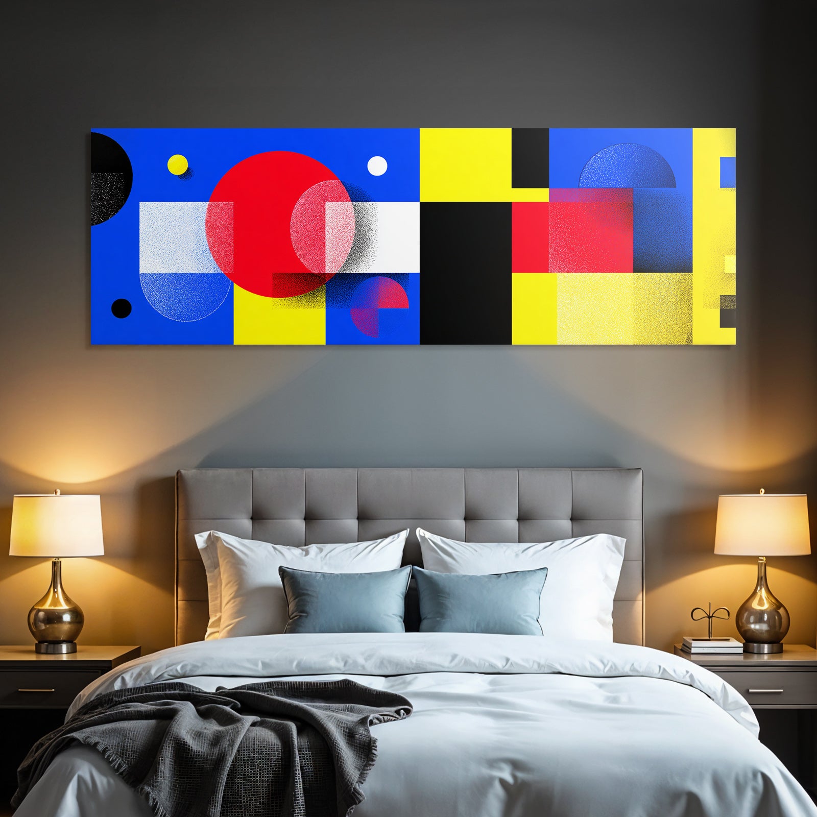 Abstraktes Geometrisches Design Mit Kreisen Quadraten Strukturen Und Punktmustern