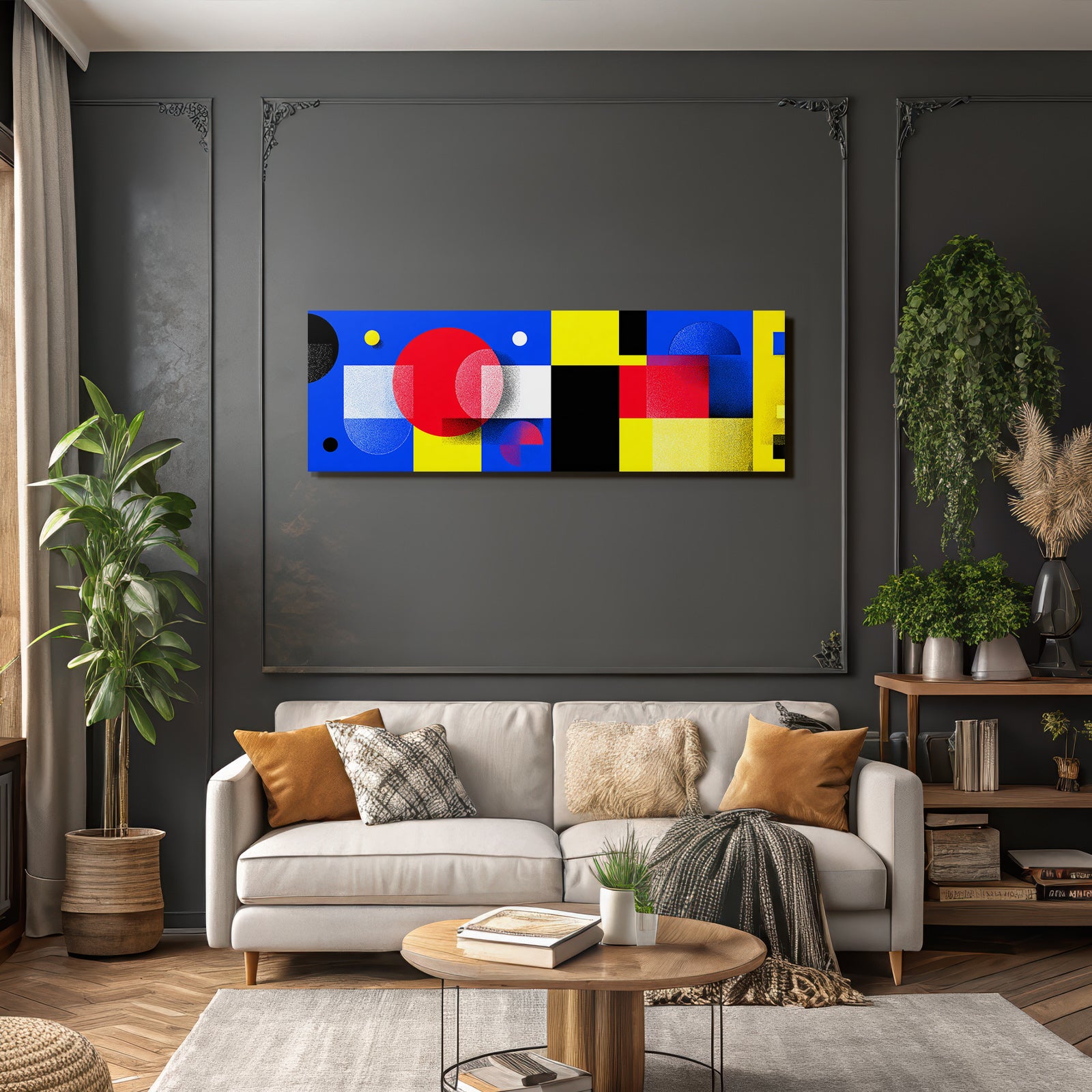 Abstraktes Geometrisches Design Mit Kreisen Quadraten Strukturen Und Punktmustern