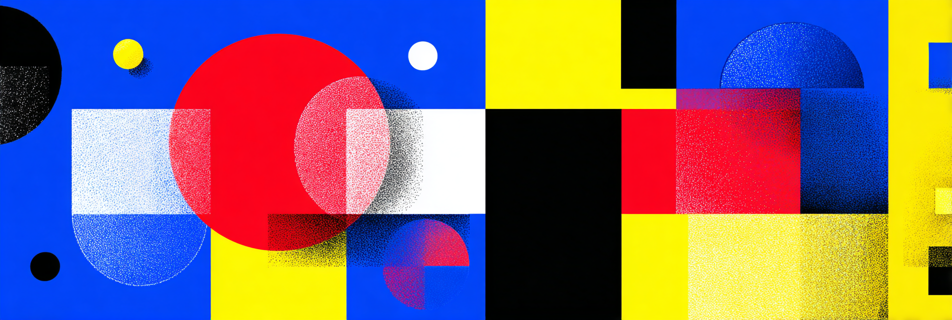 Abstraktes Geometrisches Design Mit Kreisen Quadraten Strukturen Und Punktmustern | Bauhaus | Stilrichtungen