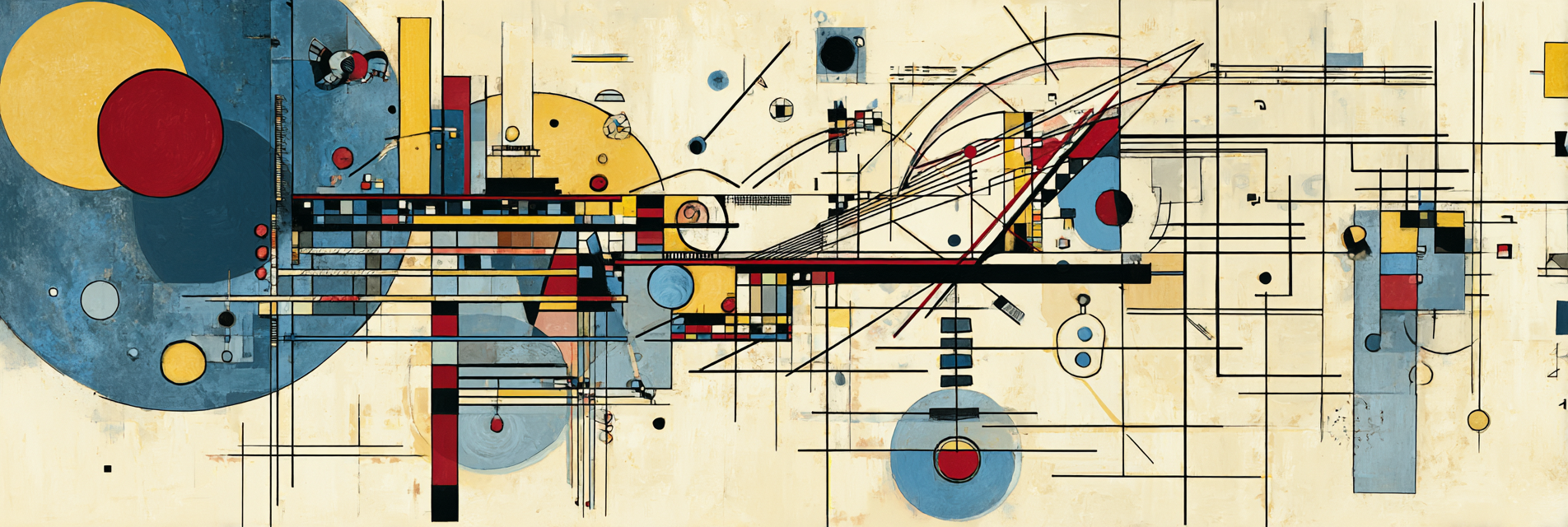 Abstraktes Geometrisches Kunstwerk Mit Farbenfrohen Kreisen Und Rechtecken | Bauhaus | Stilrichtungen