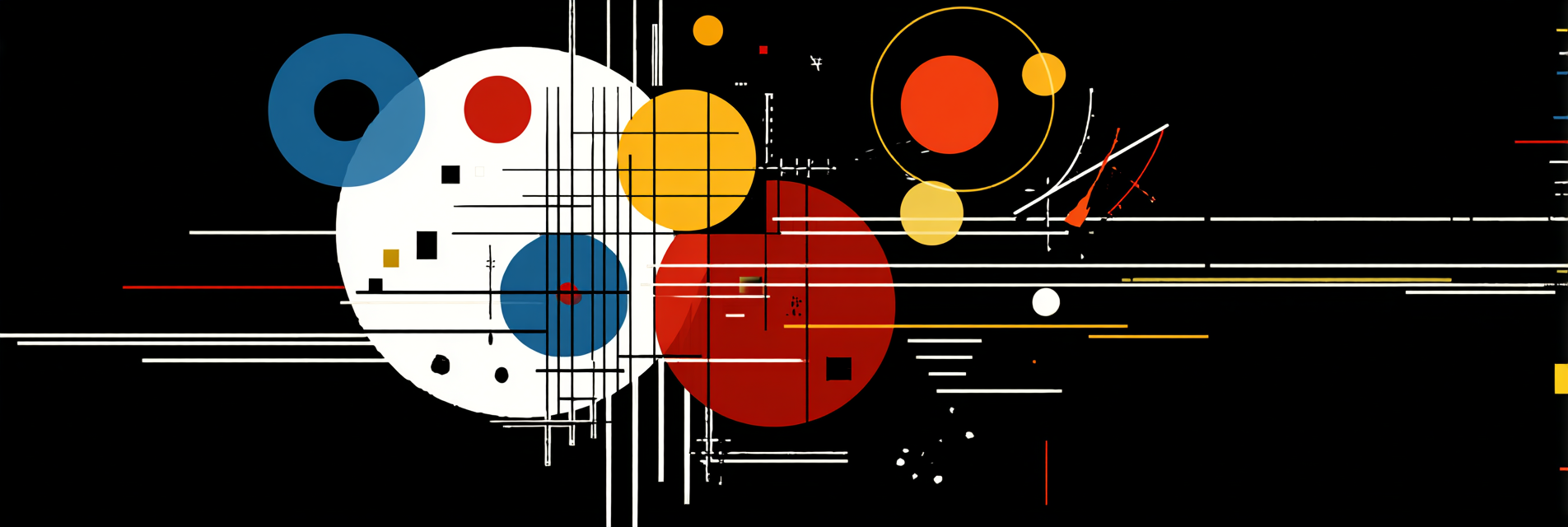 Abstraktes Grafikdesign Mit Bunten Kreisen Auf Schwarzem Hintergrund | Bauhaus | Stilrichtungen
