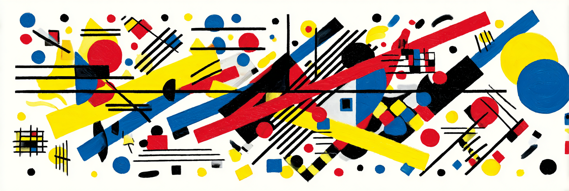 Abstraktes Kunstwerk Geometrische Formen Rot Blau Gelb Schwarz Weiss | Bauhaus | Stilrichtungen